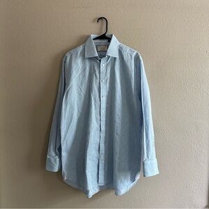 Thomas Pink Classic Fit Blue Plaid Button Down